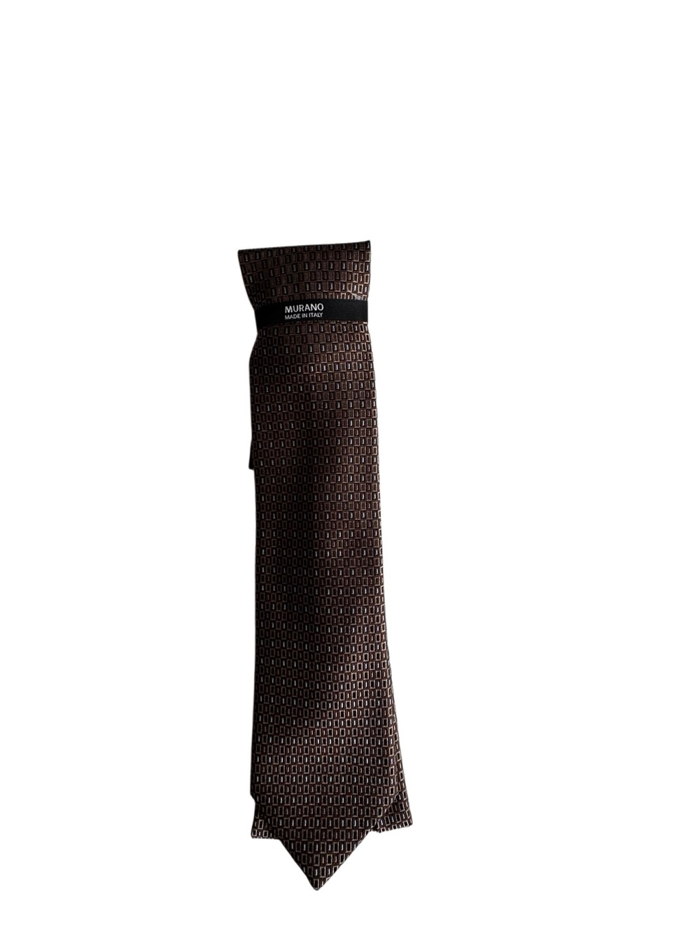 Murano Men's Brown Geometric Pattern Tie with Blue NEW WITH TAGS NWT